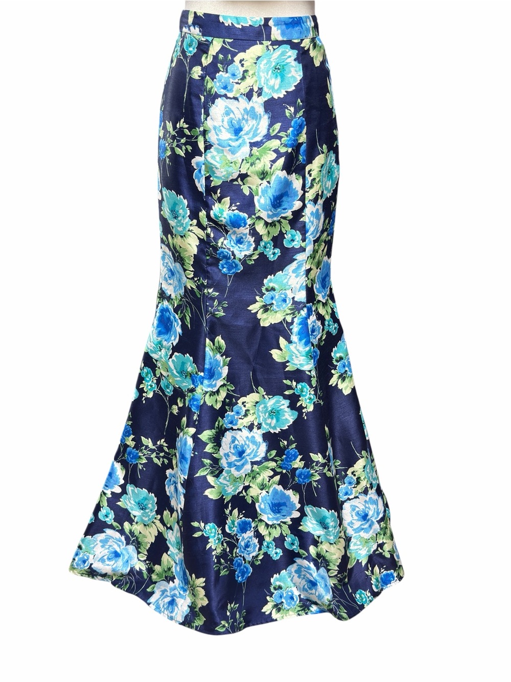 Sequin Hearts Blue Green Floral Two-Piece Mermaid Formal Prom Dress Size 3 - Picture 4 of 8